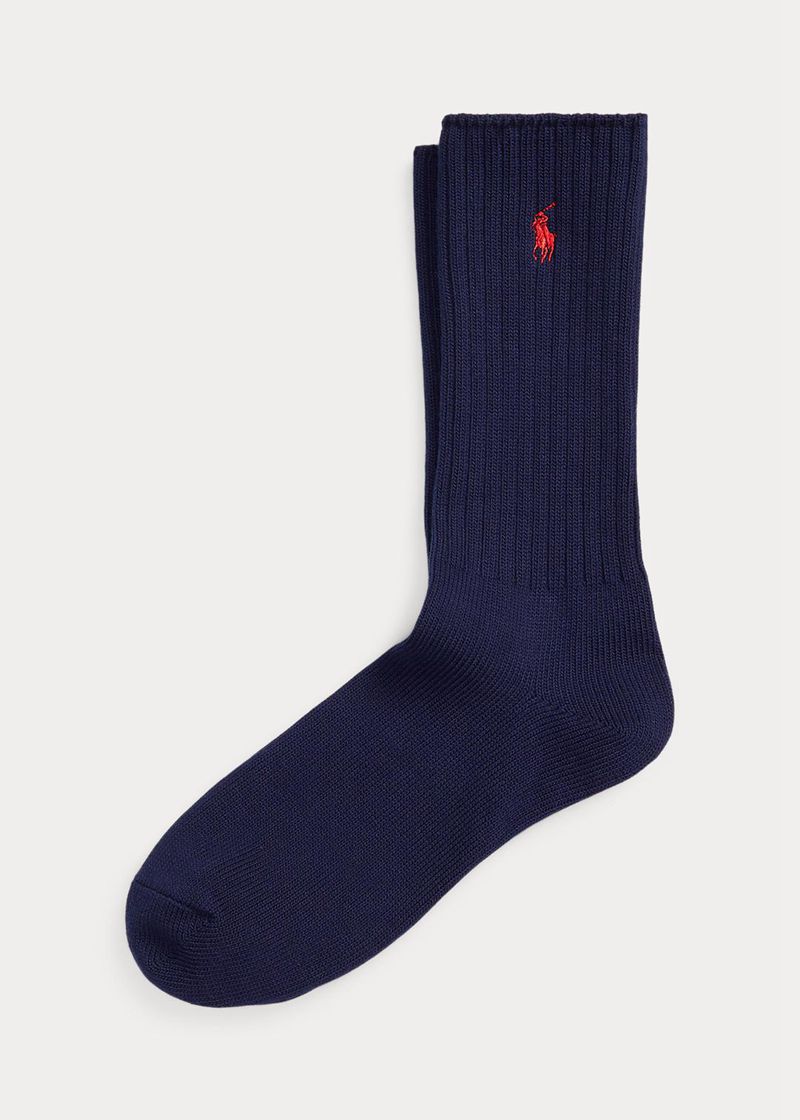 Calcetines Polo Ralph Lauren Hombre Cotton-Blend Crew Chile Azul Marino YKJQH-8439